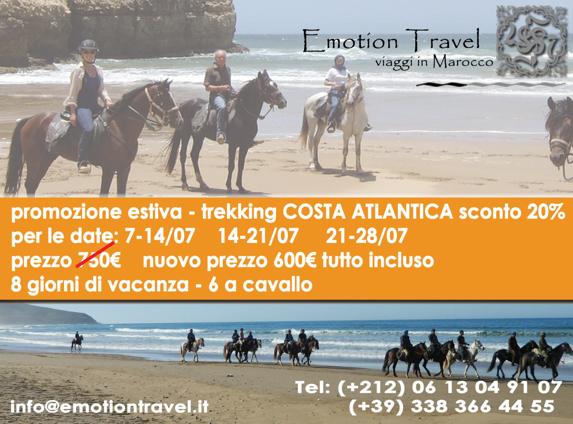 trekking cavallo in marocco costa atlantica